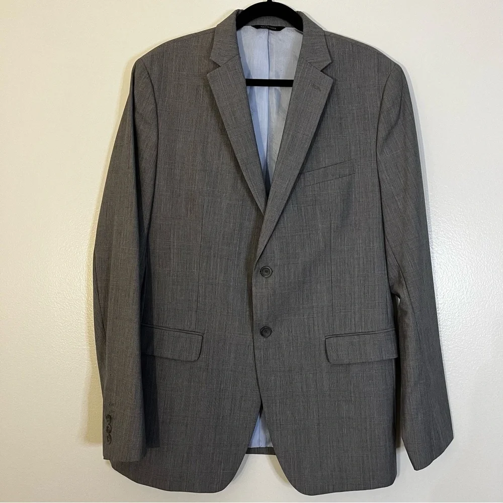 Banana Republic | Wool gray suit jacket/blazer Mens size 44L sport coat plaid